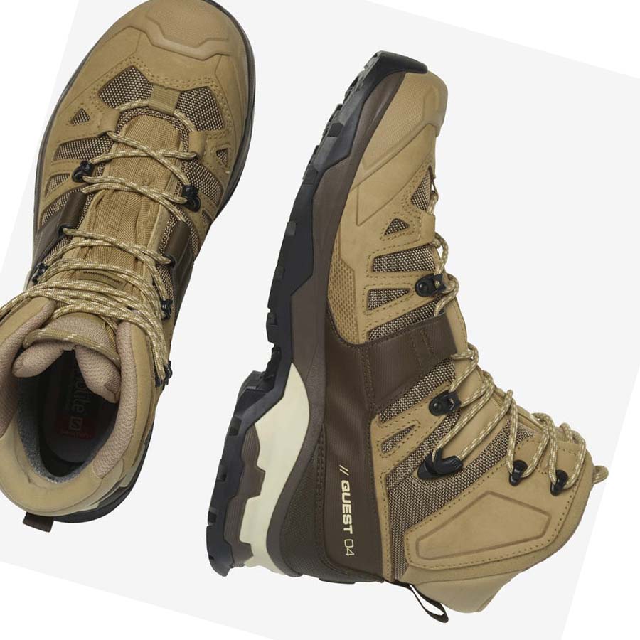 Salomon QUEST 4 GORE-TEX Túracipő Férfi Barna | HU 2061CTV